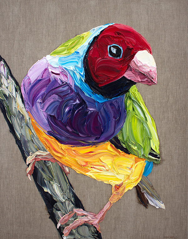 Perfect Poise Gouldian Finch by Jodie Wells | Lethbridge Gallery